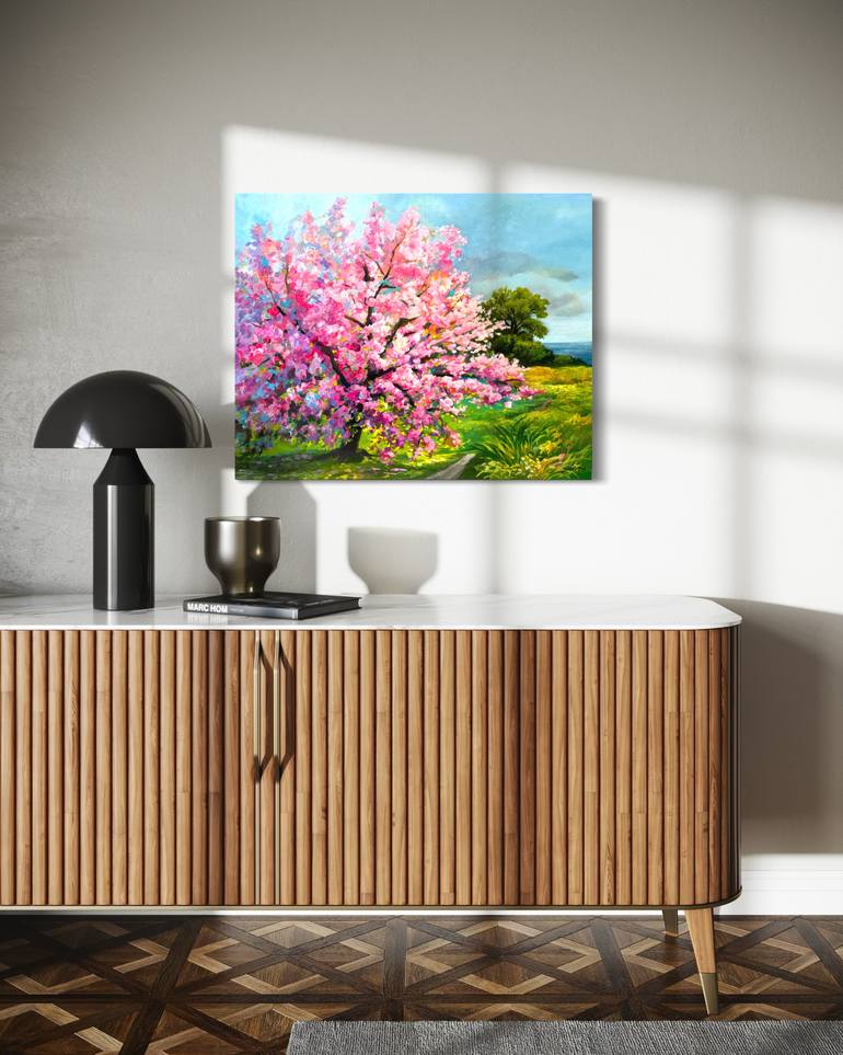 Original Abstract Expressionism Landscape Painting by Jing Fu