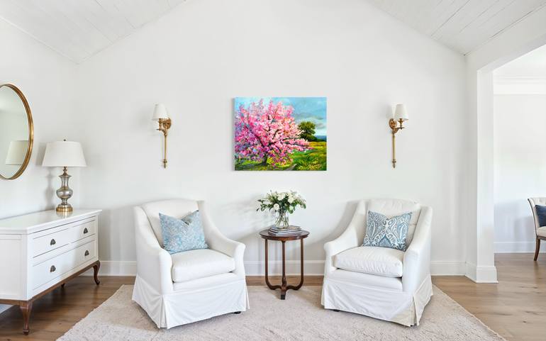 Original Abstract Expressionism Landscape Painting by Jing Fu