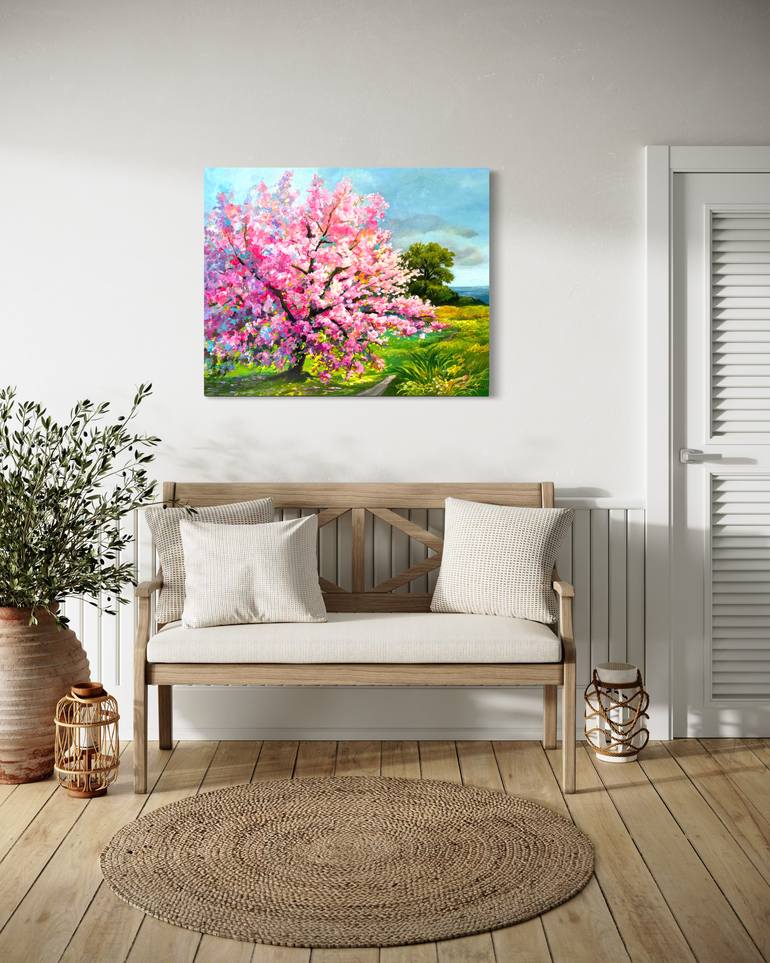 Original Abstract Expressionism Landscape Painting by Jing Fu