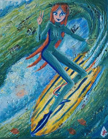 Surfer Girl Green Collage thumb