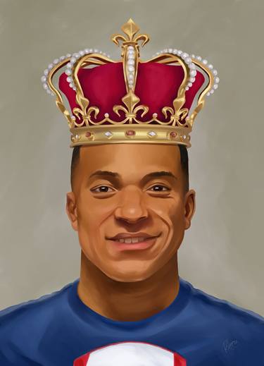 King Kylian Mbappé Digital Portrait Painting LIMITED EDITION thumb