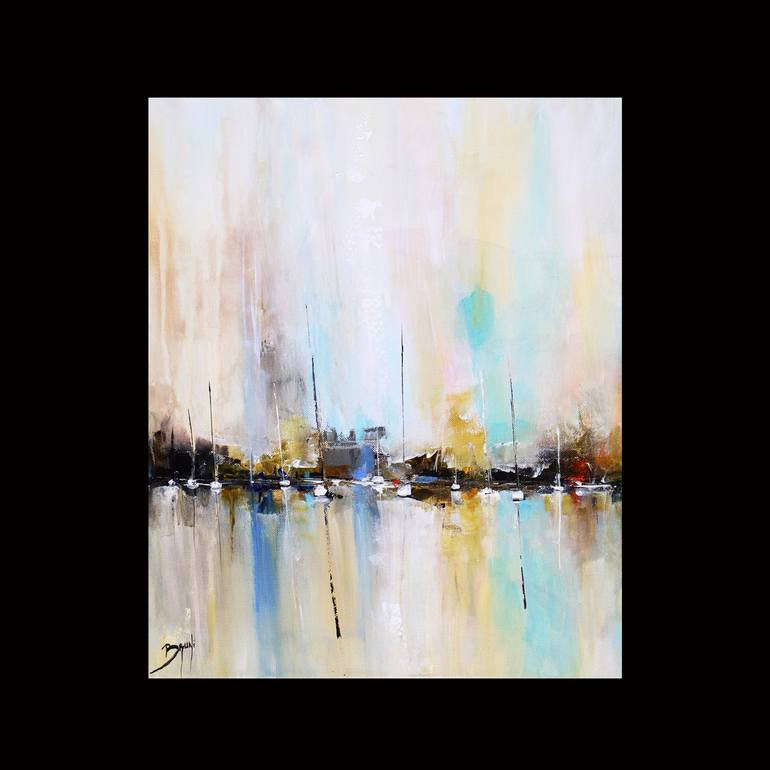 Original Abstract Expressionism Boat Painting by Eric BRUNI