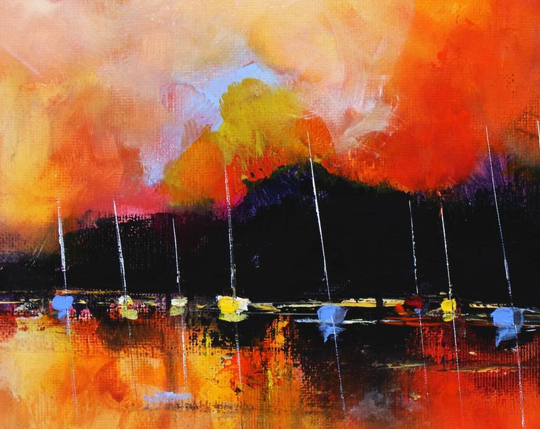 Original Abstract Expressionism Seascape Painting by Eric Bruni