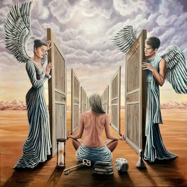 Original Surrealism Time Painting by Franck Rosseeuw