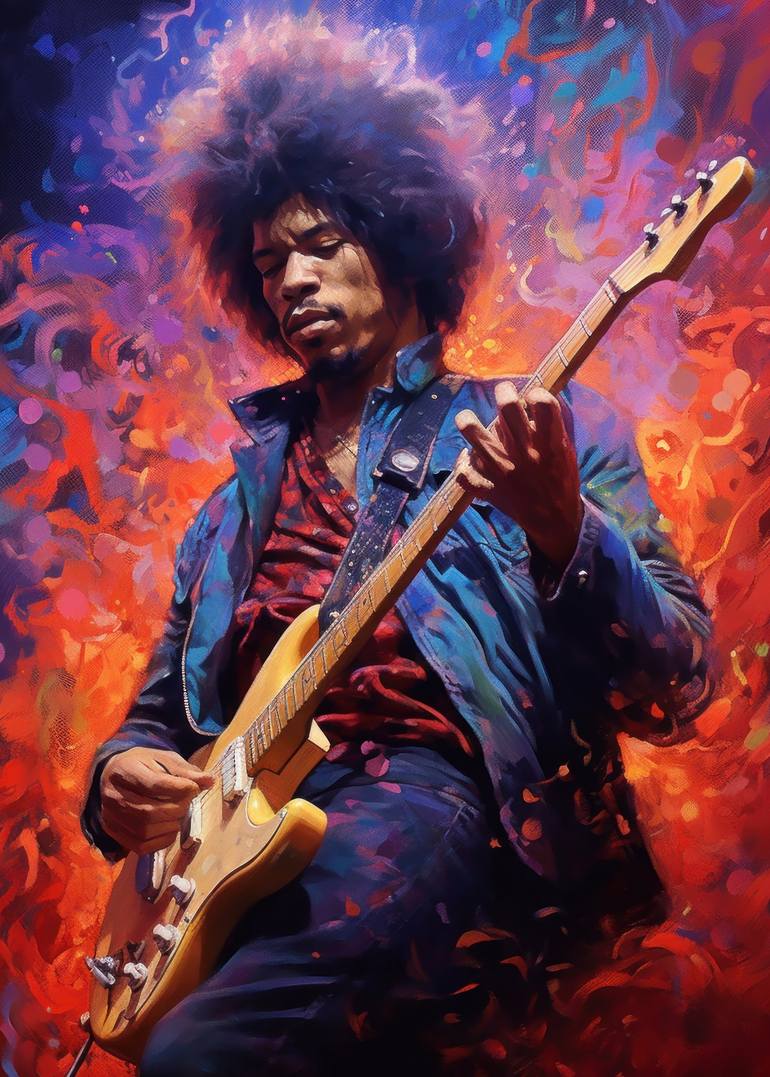 Jimi Hendrix Portrait Play Guitar Tapestry by Mark Ashkenazi - Fine Art  America