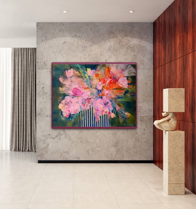 Original Abstract Expressionism Floral Painting by Viktoriya Dubovyk