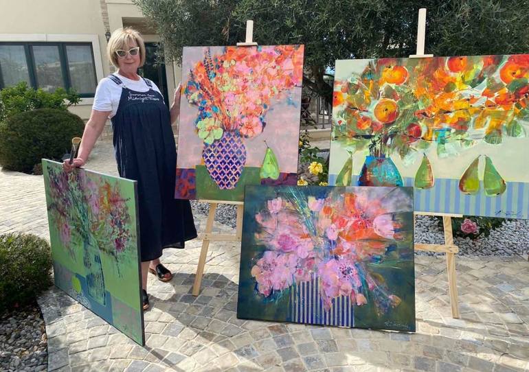 Original Abstract Expressionism Floral Painting by Viktoriya Dubovyk