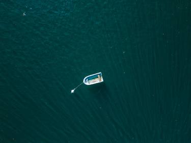 Empty boat on the lake thumb