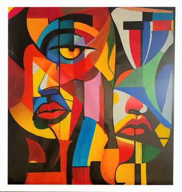 Original Cubism Women Paintings by Sam Simeone