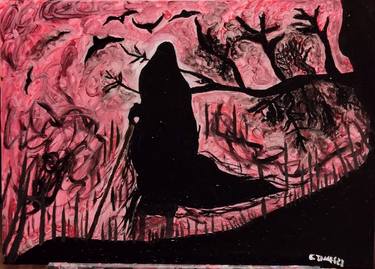 Original Abstract Expressionism Fantasy Mixed Media by James  Curzi