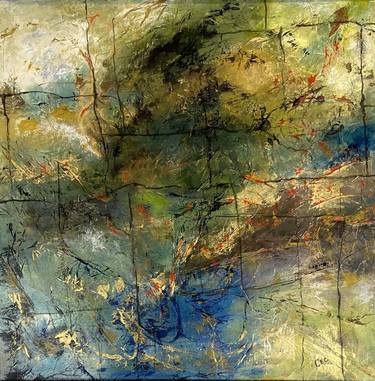 Original Abstract Expressionism Abstract Mixed Media by Cecelia Dunn