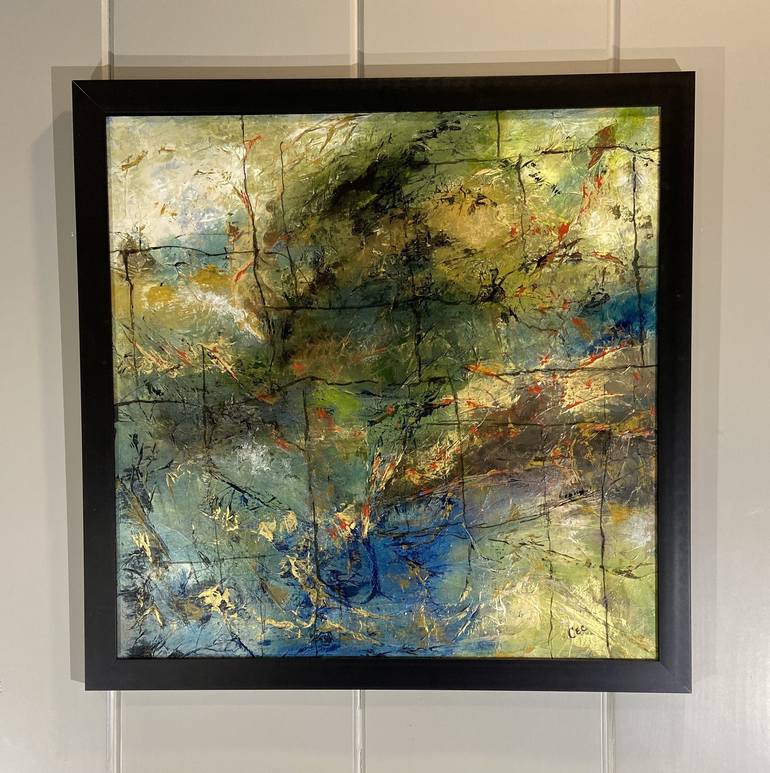 Original Abstract Expressionism Abstract Mixed Media by Cecelia Dunn