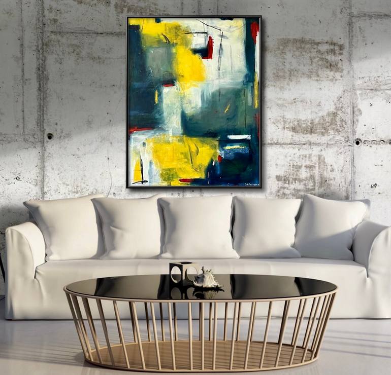 Original Abstract Expressionism Abstract Painting by Cécile Roberfroid