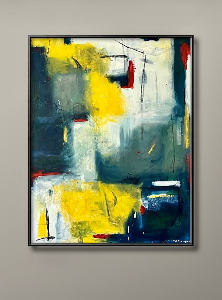 Original Abstract Expressionism Abstract Painting by Cécile Roberfroid