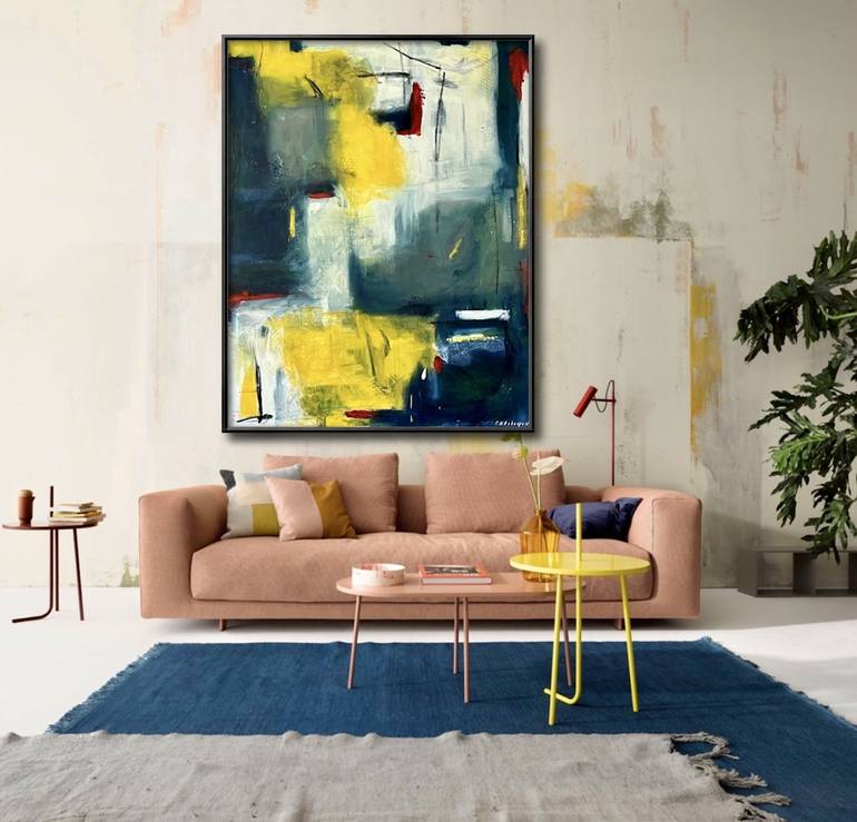 Original Abstract Expressionism Abstract Painting by Cécile Roberfroid