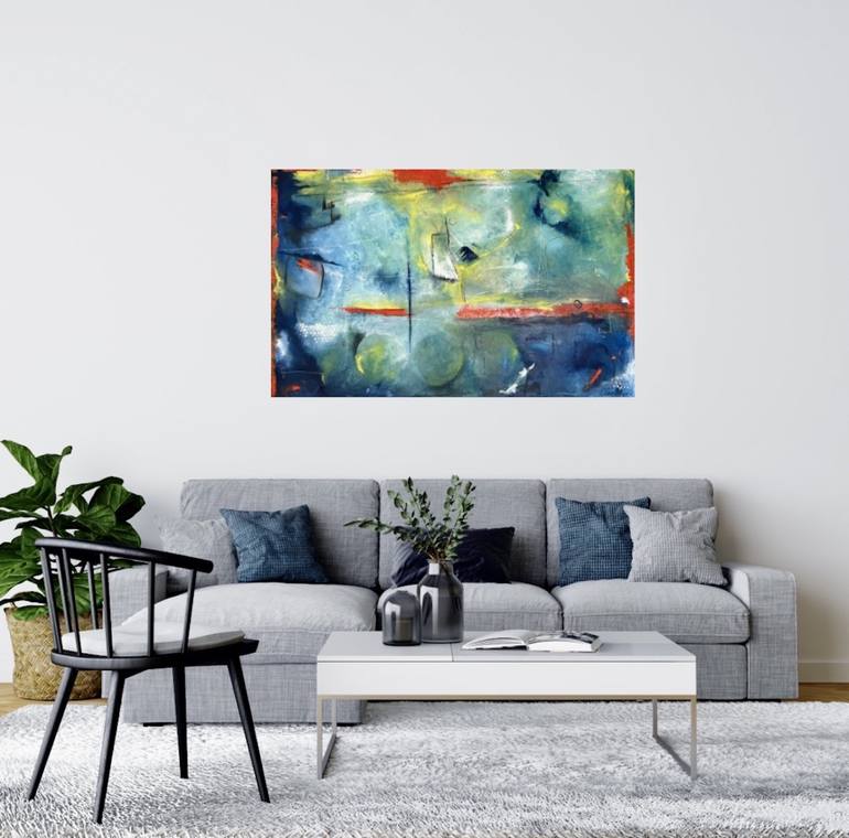 Original Abstract Expressionism Abstract Painting by Cécile Roberfroid