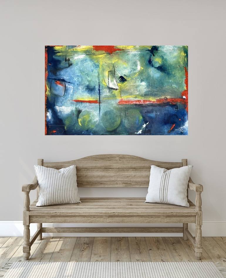 Original Abstract Expressionism Abstract Painting by Cécile Roberfroid