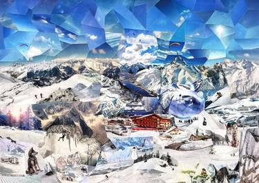 Original Cubism Landscape Collage by Cyrielle Recoura