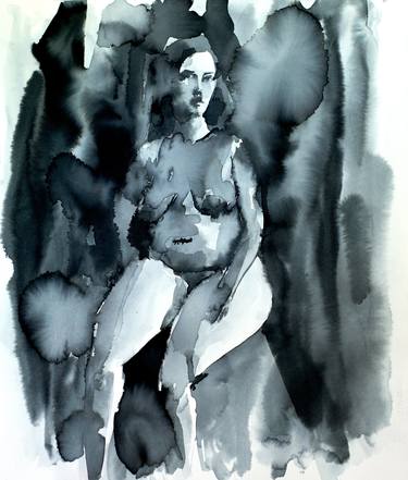 Original Abstract Expressionism Nude Drawings by Oleksandra Skrypchenko