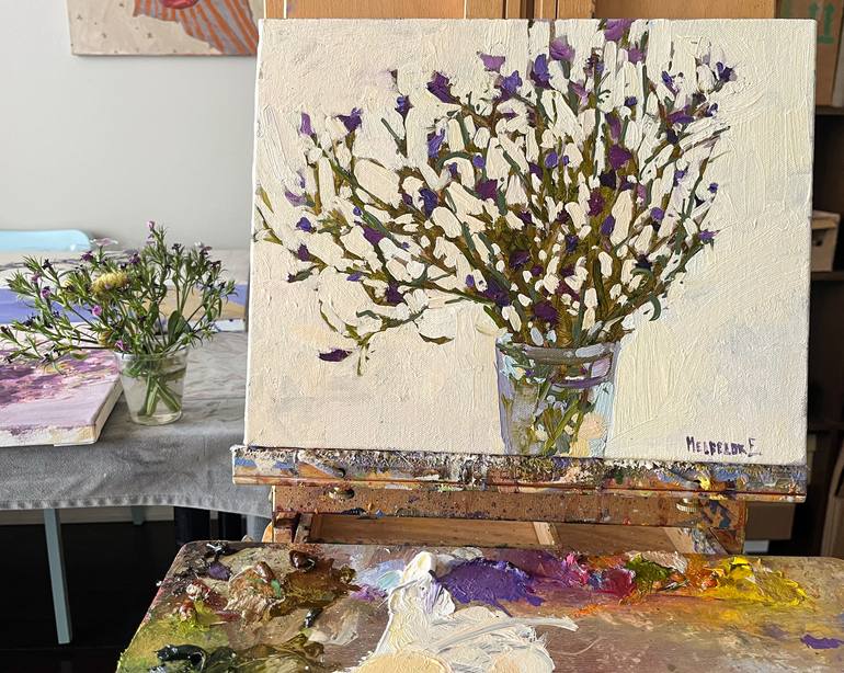 Original Figurative Floral Painting by Ekaterina Medvedok