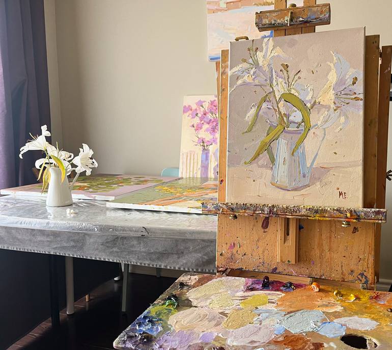 Original Impressionism Still Life Painting by Ekaterina Medvedok
