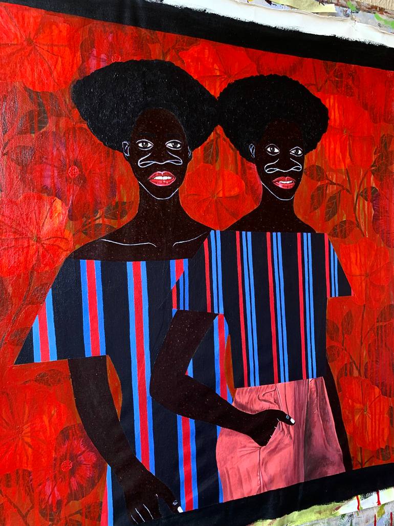 Original Abstract Expressionism Abstract Painting by Akinsola Akintomide