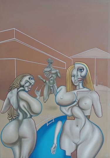 Original Realism Nude Paintings by Elías Pinto Casanova