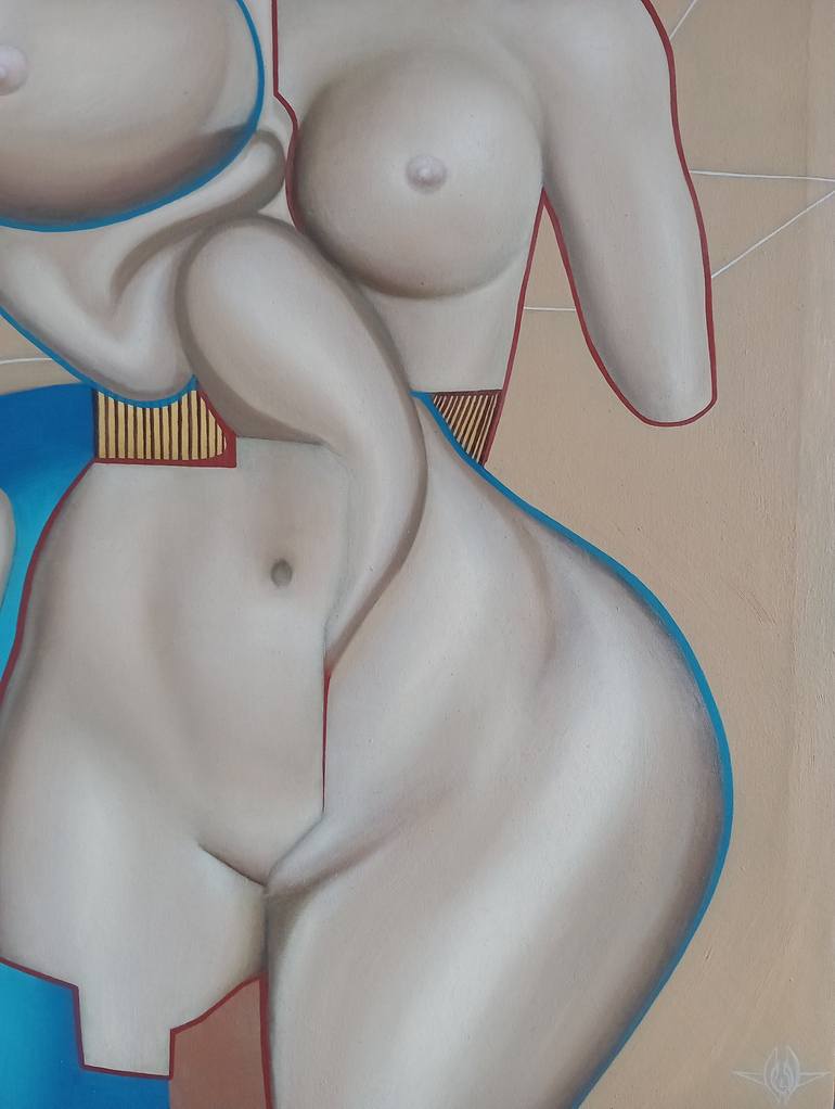 Original Realism Nude Painting by Elías Pinto Casanova