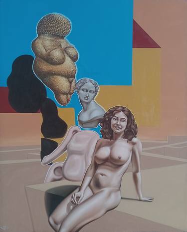 Print of Surrealism Nude Paintings by Elías Pinto Casanova