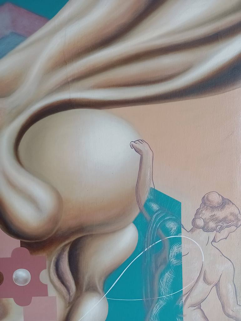 Original Surrealism Erotic Painting by Elías Pinto Casanova