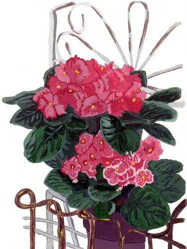 Original Figurative Floral Paintings by Marlena Gee