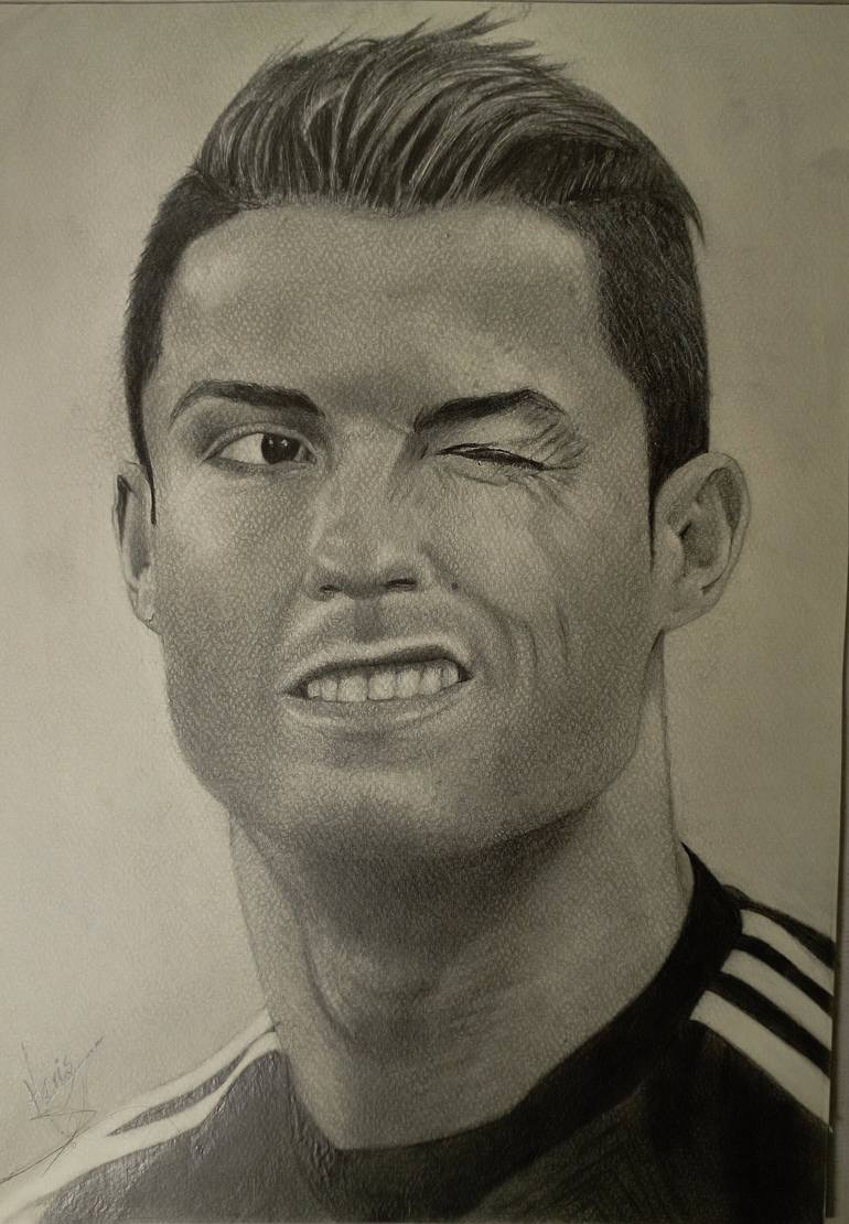 Cristiano Ronaldo drawing Drawing by Haris Ikram | Saatchi Art