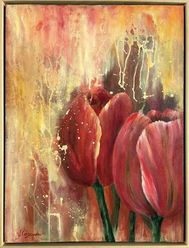 Original Abstract Floral Paintings by Yvonne Casander