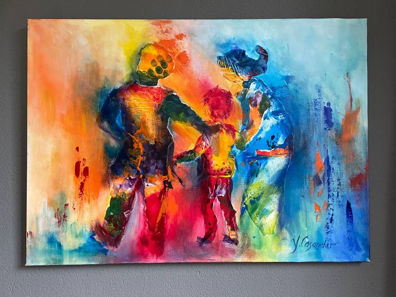 Original Abstract Family Mixed Media by Yvonne Casander
