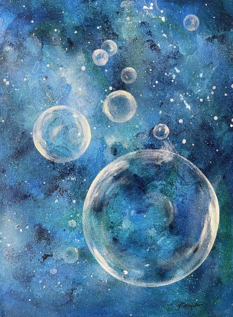 Original Abstract Outer Space Paintings by Yvonne Casander