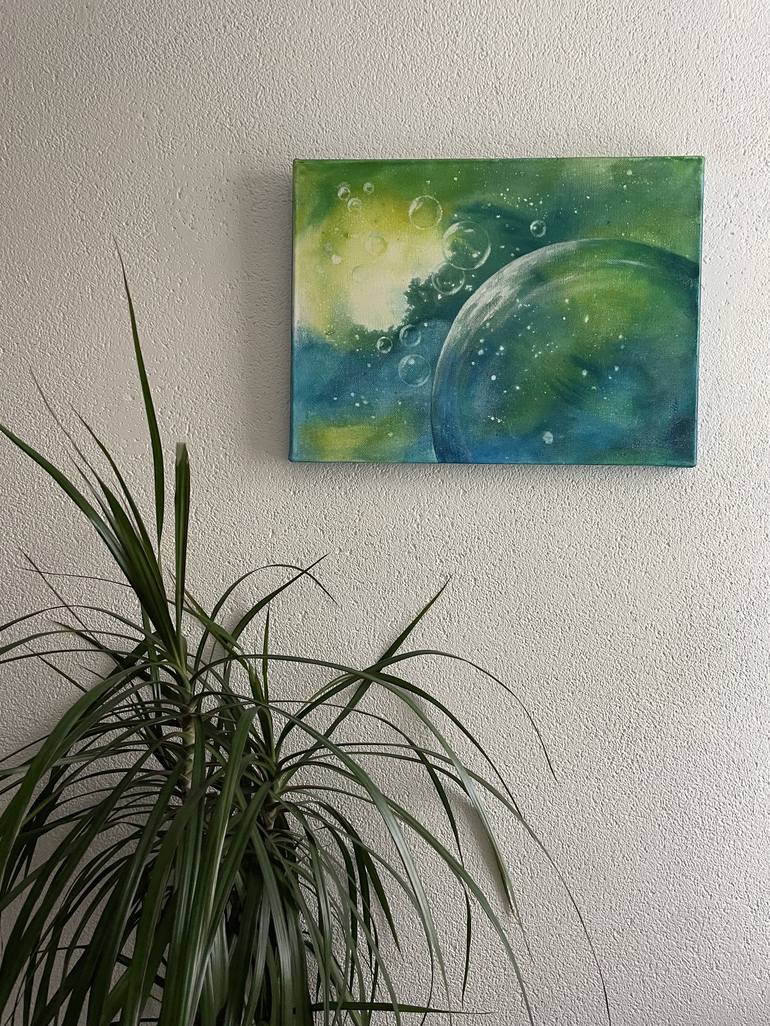 Original Abstract Outer Space Painting by Yvonne Casander