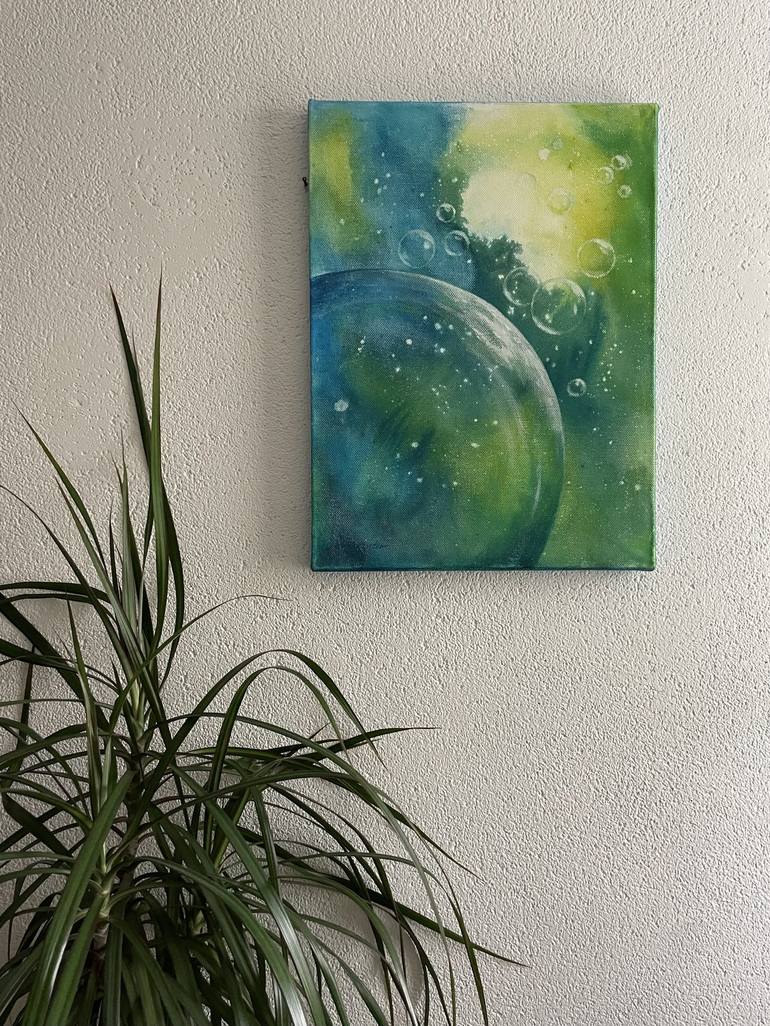 Original Abstract Outer Space Painting by Yvonne Casander