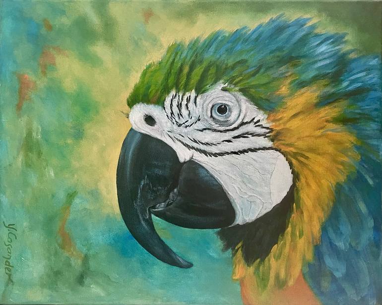 Original Expressionism Animal Painting by Yvonne Casander