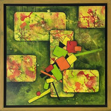 Original Abstract Expressionism Abstract Paintings by Yvonne Casander