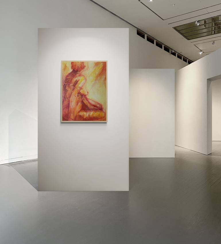 Original Expressionism Nude Painting by Yvonne Casander