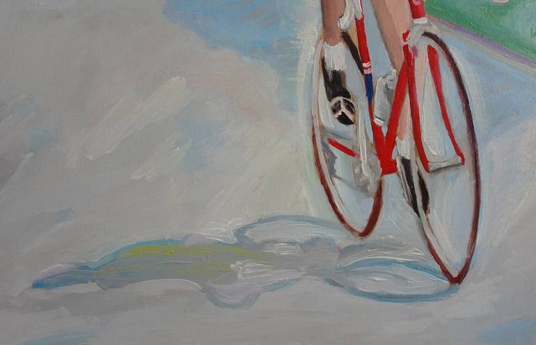 Original Impressionism Bicycle Painting by Diego Martin Palacios Jaramillo