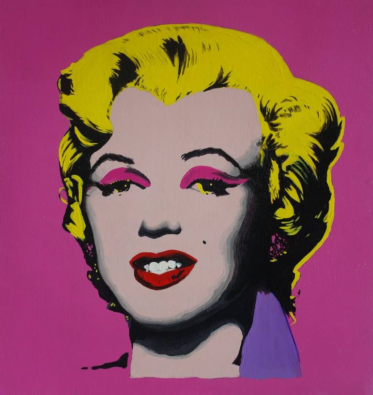 Marilyn Monroe Warhol purple Original Painting by diego martin palacios jaramillo