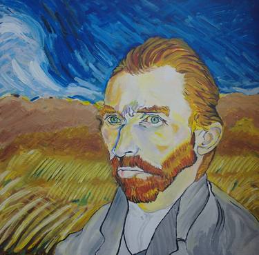 Vincent walking by through the wheat field thumb