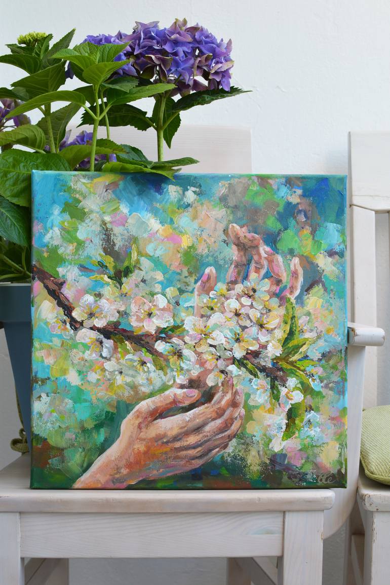 Original Abstract Floral Painting by Oleksandra Oliinyk
