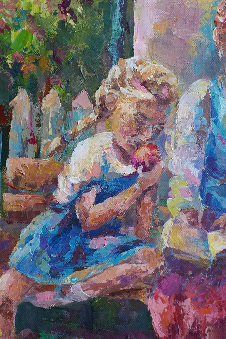 Original Contemporary Family Painting by Oleksandra Oliinyk