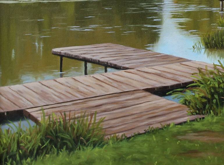 Original Impressionism Landscape Painting by Peter Kubik