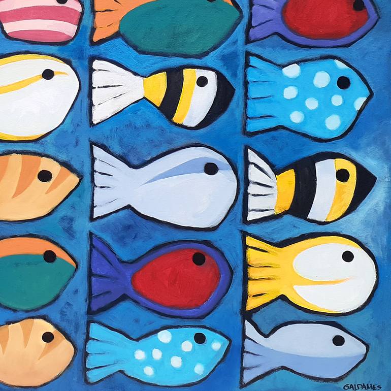 Original Art Deco Animal Painting by Hernan Galdames