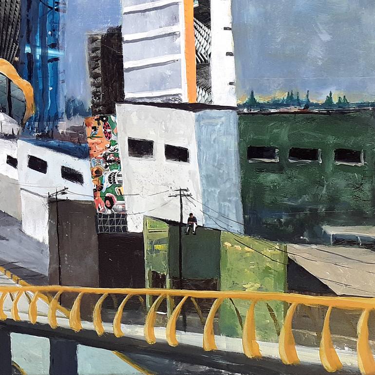 Original Conceptual Cities Painting by Hernan Galdames