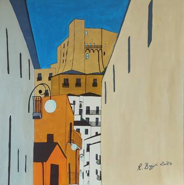 Original Abstract Expressionism Architecture Paintings by Renzo Buggiani