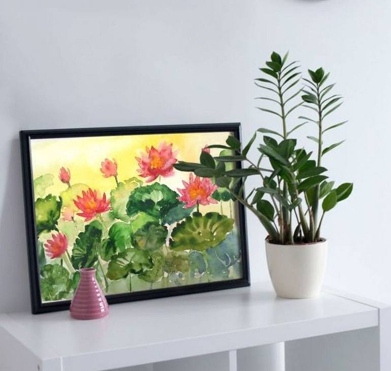 Original Contemporary Floral Painting by Asha Shenoy 